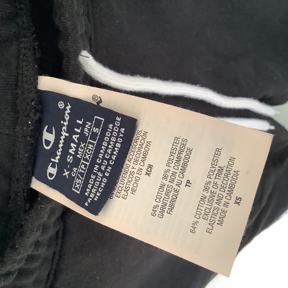 Champion Slim Fit Joggers - Size XS - Black & White - Cotton - Picture 5 of 5
